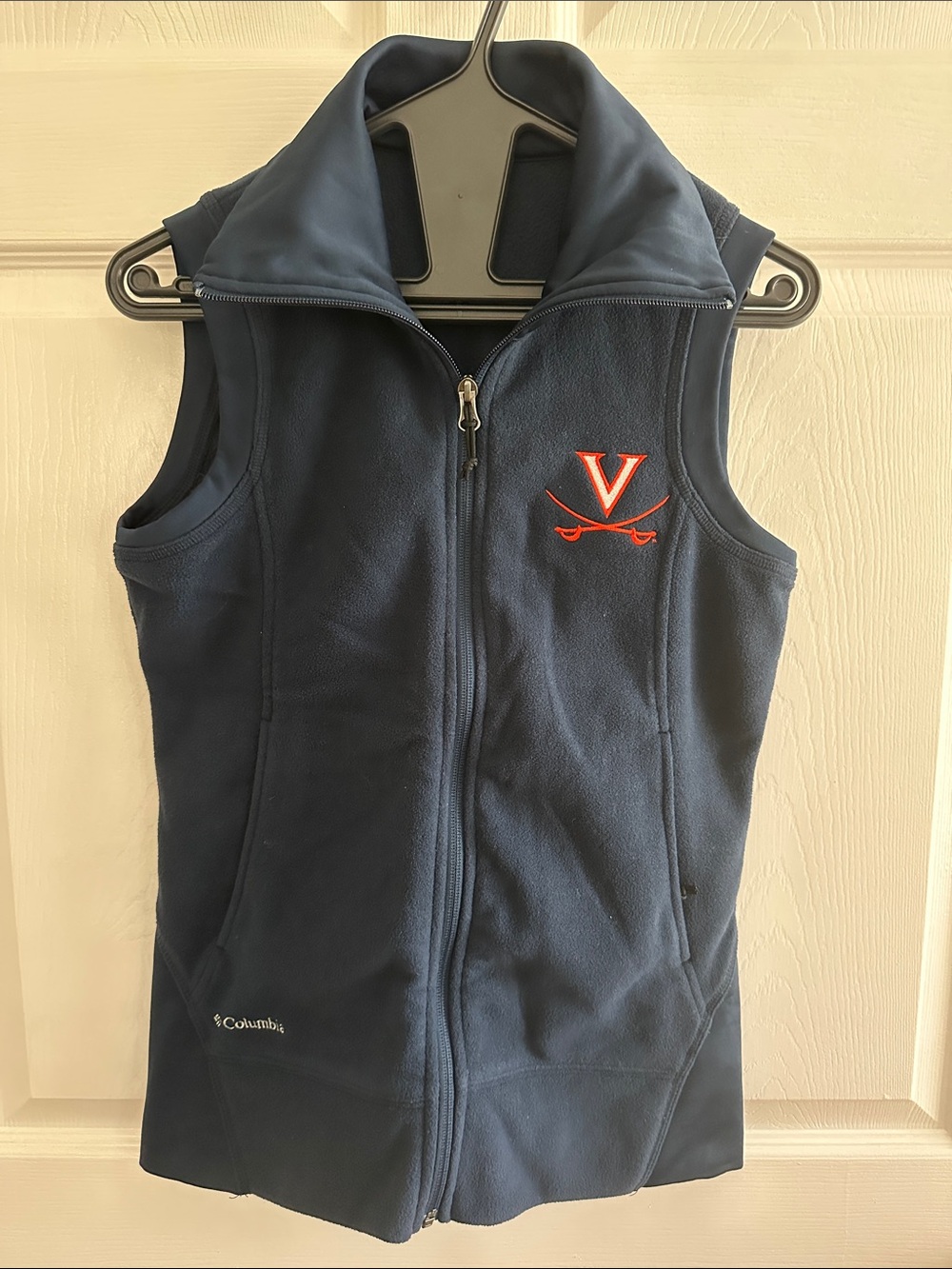 Columbia - Navy Fleece Vest with University of Virginia Emblem - Women’s Small